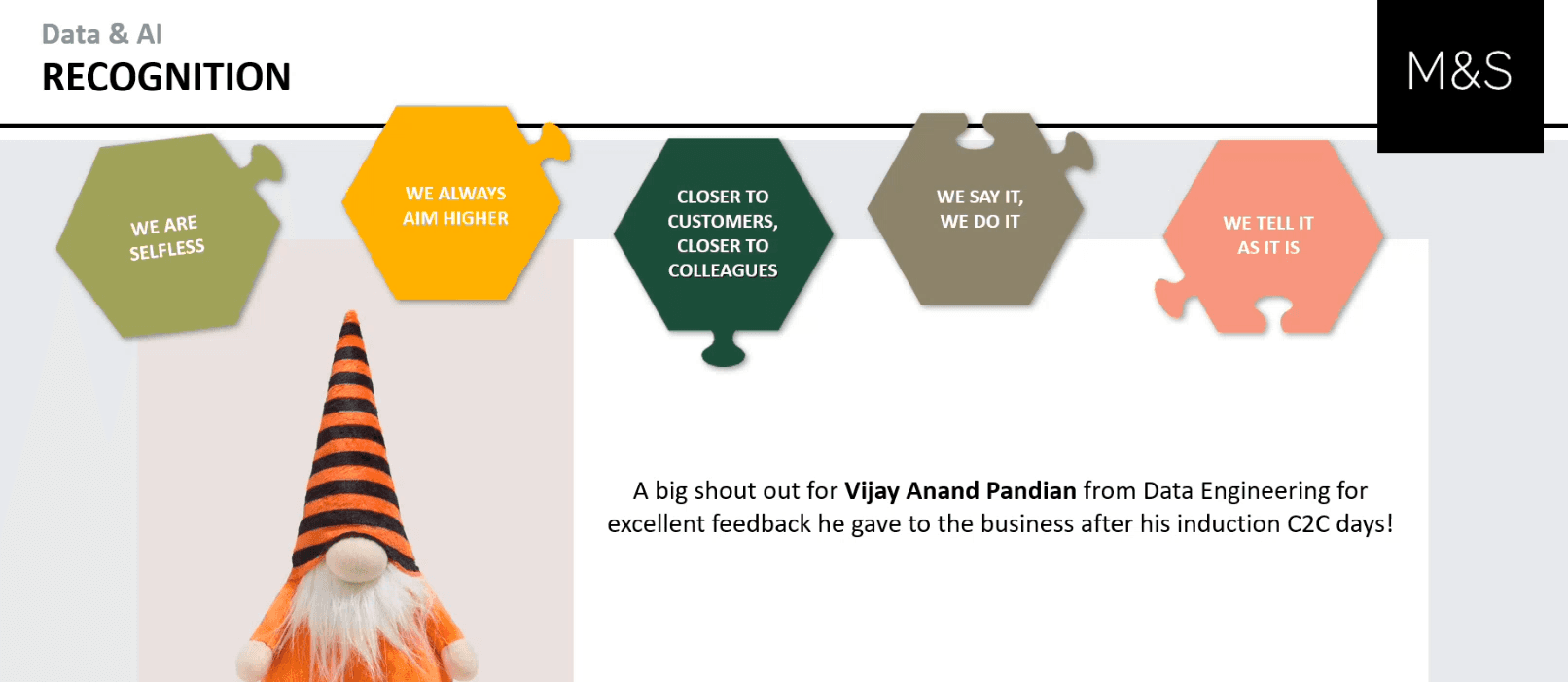 M&S Recognition Award